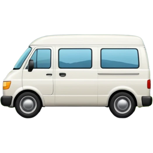 White Van trip with mountain view backside emoji