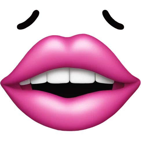 Pink kiss face emoji