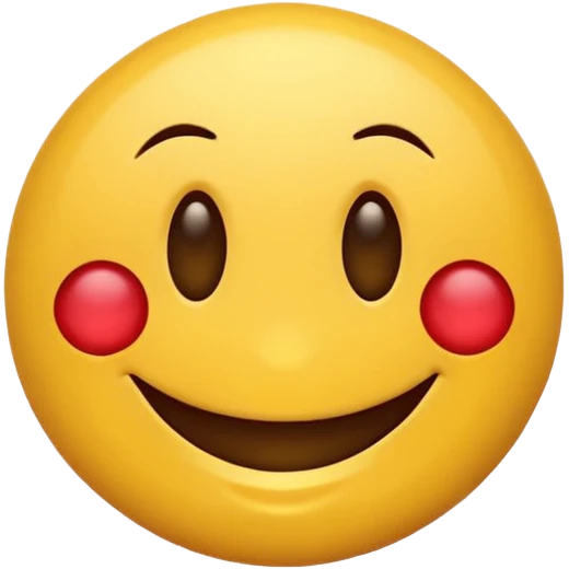 Smiley rond  qui rougis  parce qu’il est timide. Pas de sourire  emoji