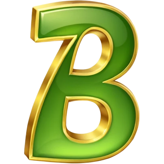 number 7 in golden and green shadows emoji