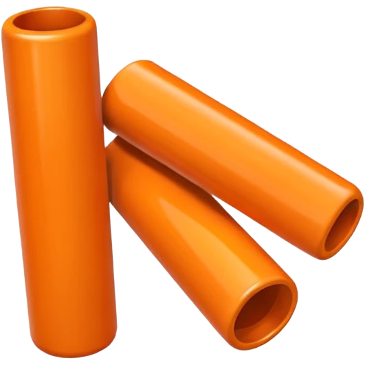 orange cylindrical pieces rouded on each end  emoji