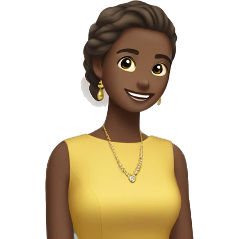 happy girl in yellow dress emoji