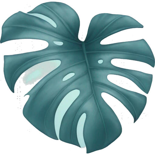 pastel blue Monstera deliciosa  emoji