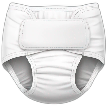 Think plain white disposable adult diaper emoji
