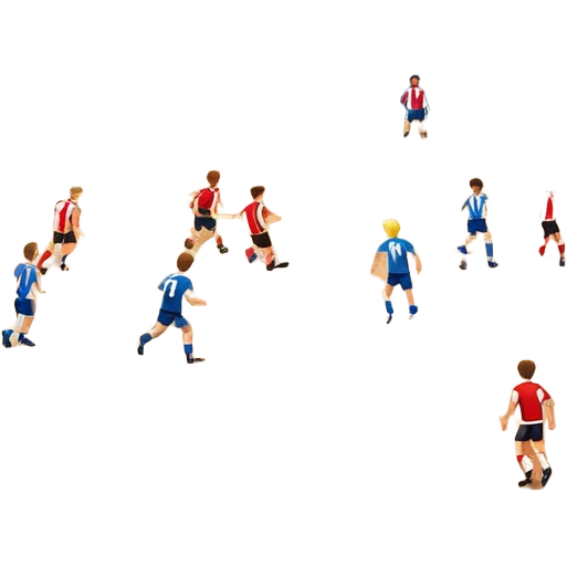 A mini-football match in an indoor sports hall with wooden flooring and clear field markings. The scene shows a vibrant game in action, with players positioned on the court, the goalposts visible, and the atmosphere filled with energy and focus. emoji