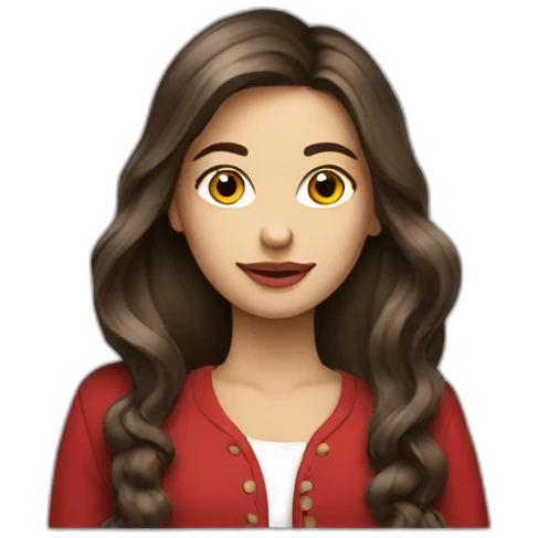 Brunette-girl-long-hair-old-money-fashion-style-red emoji