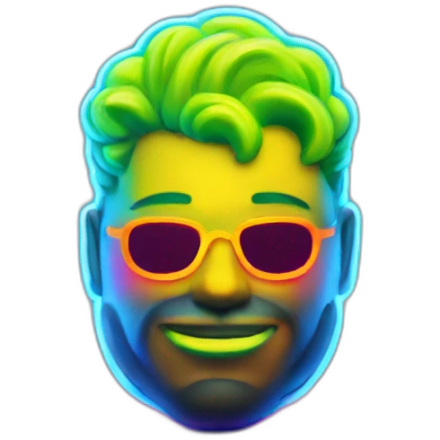 Juicy booty neon sign style man emoji
