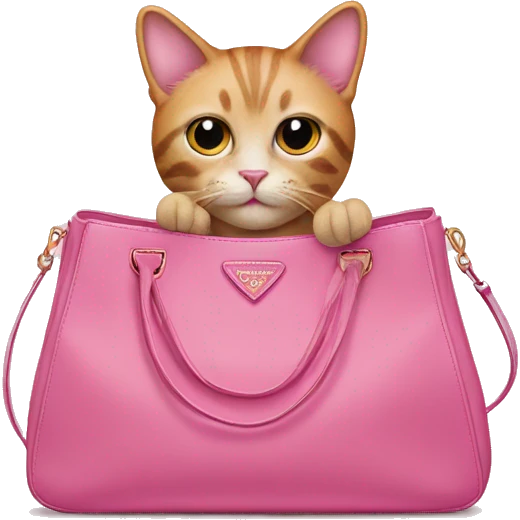 pink cat in a prada bag emoji