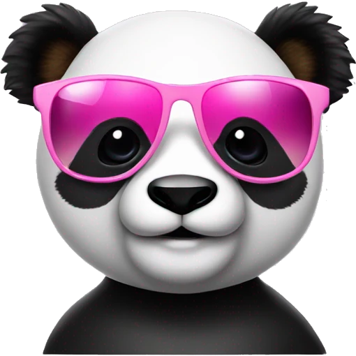 Panda pink whit sunglasses  emoji