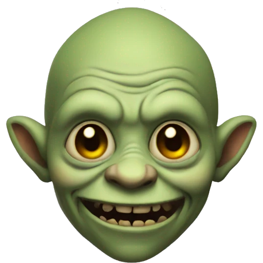 Creepy short goblin emoji