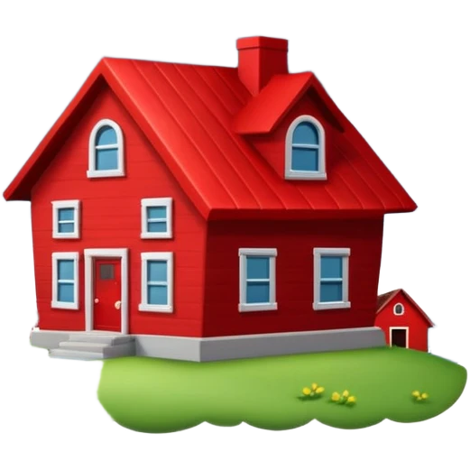 Tornado in storm with red home emoji