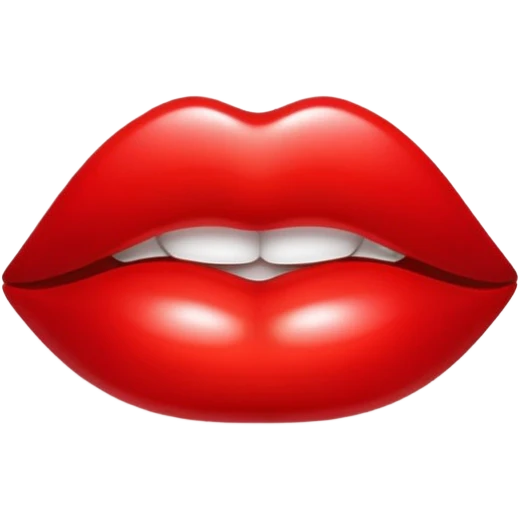 red shiny glossy lips mouth emoji
