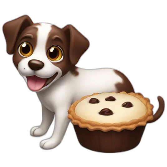 Perro ratonero chocolate pies blancos emoji