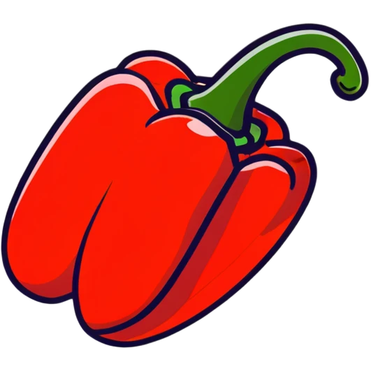 red bell pepper with stem emoji