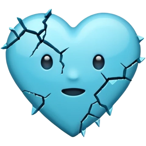 Emoji de corazón azul roto emoji