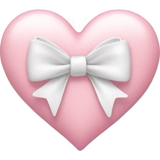 Pastel pink heart with white bow emoji