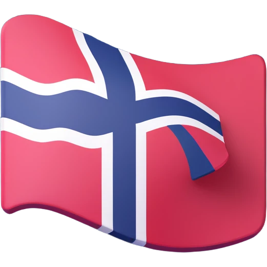Norwegian flag of Norway stylized as a rounded square 3D icon, flat colors, no text, dimensional look emoji