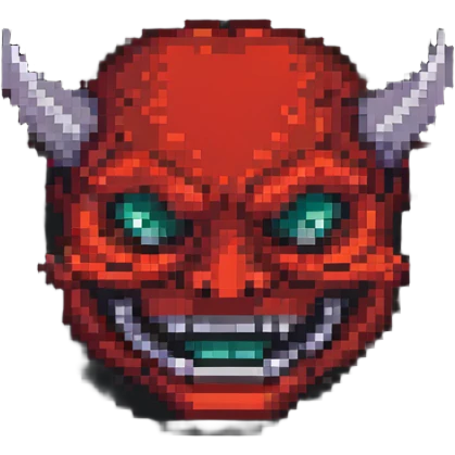 smiling red demon face emoji
