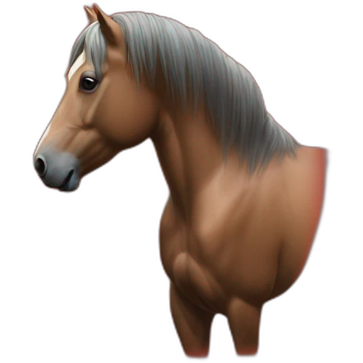 On the cover of the red book stands an image of a horse emoji