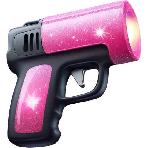 Pink ombre stun gun with glitter  emoji