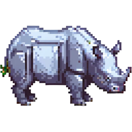rhino, simple pixel art style emoji