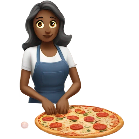A lady making pizza emoji