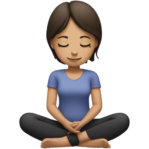 brunette girl meditating  emoji