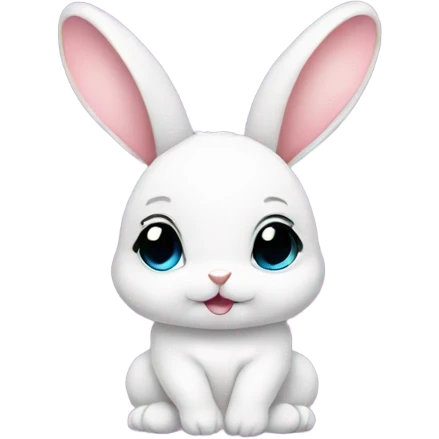 Baby bunny with coquette bow on ear emoji