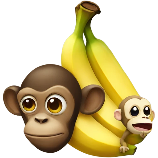 Banana holding a monkey emoji