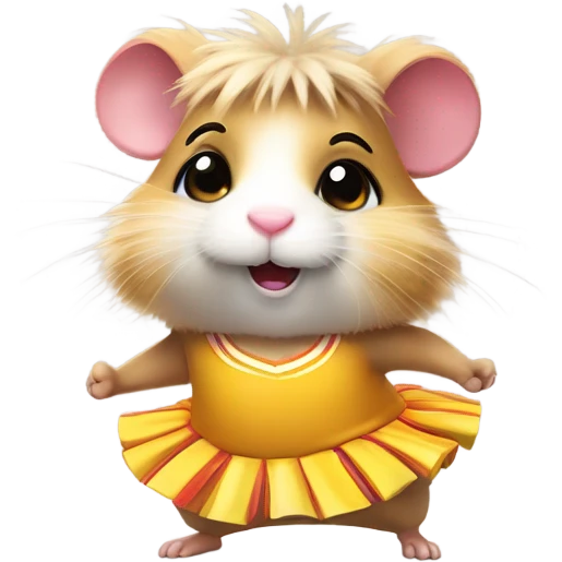 Hamster cheeringleading emoji