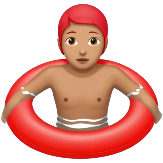 кружок красный в нем человек занимается плаваньем emoji