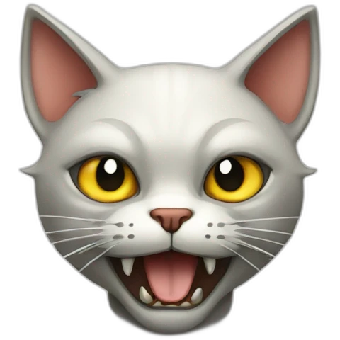 Evil cat with wealon emoji