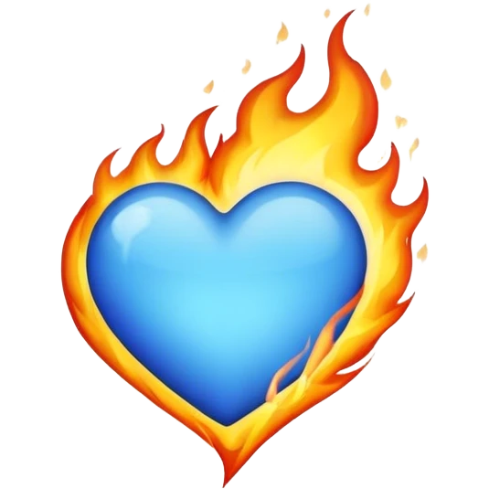 Blue heart burn  emoji