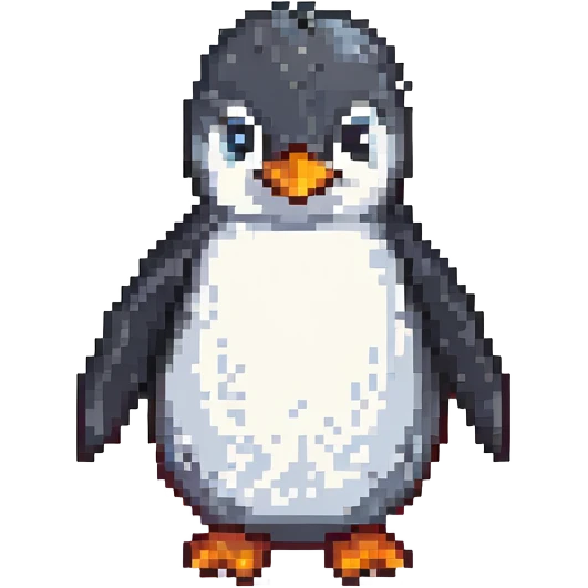 retro cute pixel art penguin emoji emoji