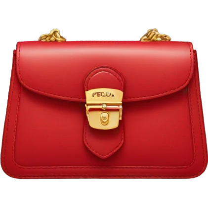 Prada purse in red with leather outlining emoji