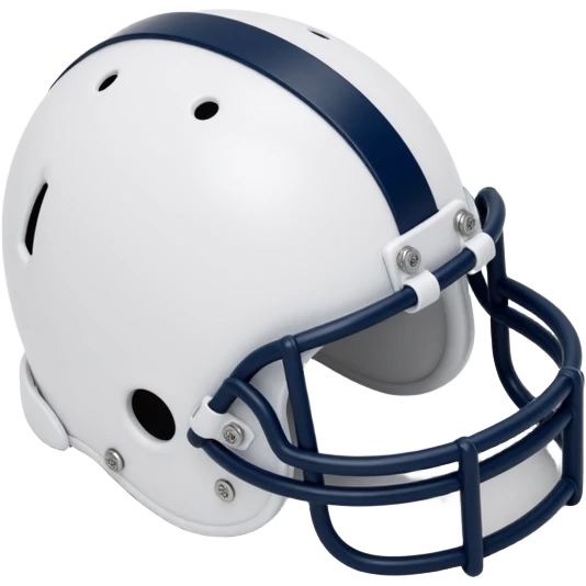 Penn State Nittany Lions football helmet, white with blue stripe, skeuomorphism icon style emoji
