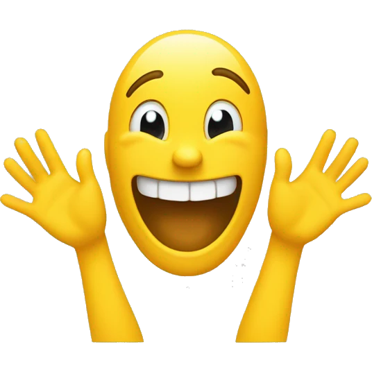 mischievous grinning yellow head rubbing its hands together emoji
