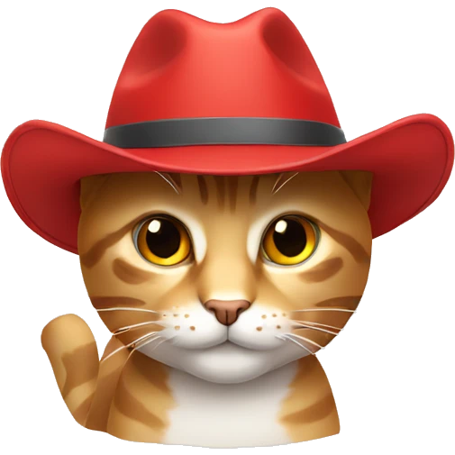 un gato con sombrero rojo emoji