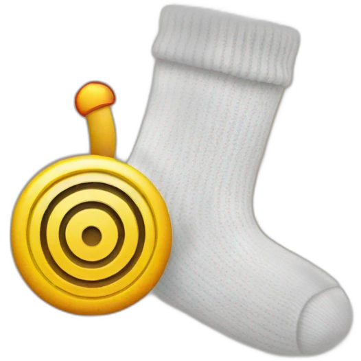 a sock and a target emoji