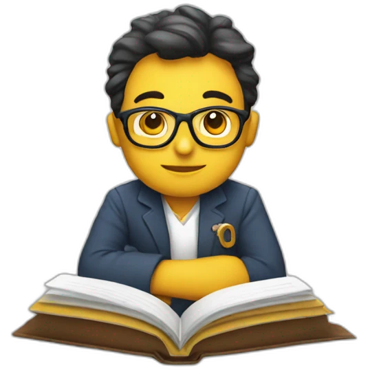 psychologist at the university with a book emoji