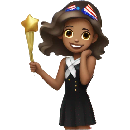 patriotic girl in star parade emoji