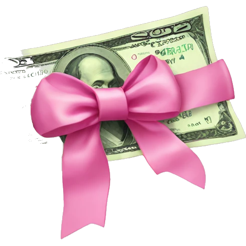 money with pink bow  emoji