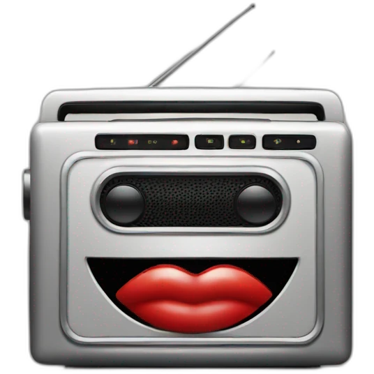radio with red lips emoji