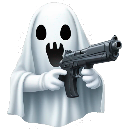 Ghost with plastic gun  emoji