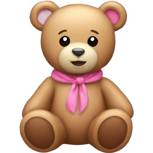 Teddy bear with pink bunts  emoji