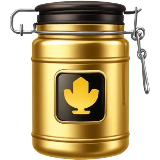 Small Golden canister of “Glow Grounds” emoji