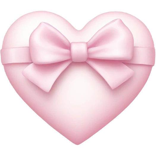 Pastel pink heart with white bow emoji