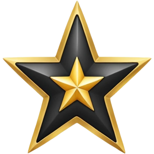 Black star in golden circle emoji