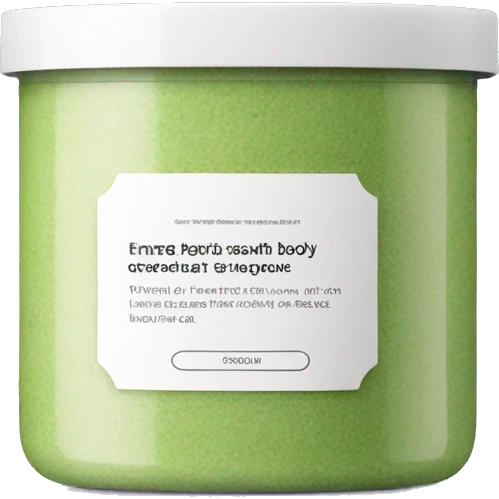 body scrub pot with label emoji