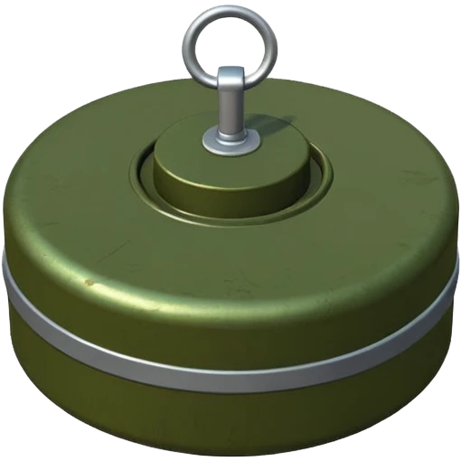 military green flat realistic anti-personnel mine emoji